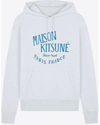 Maison Kitsuné - Logo Print Hooded Sweatshirt - Lyst