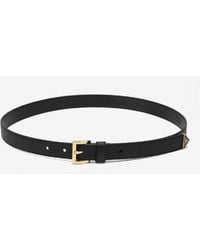 Prada - Logo Engraved Leather Belt - Lyst