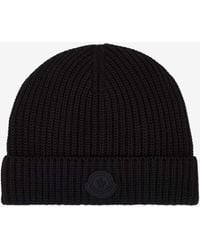 Moncler - Logo Patch Ribbed Beanie - Lyst