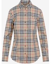 Burberry - Button-Down Checked Shirt - Lyst