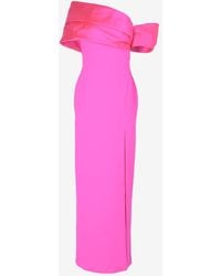 Solace London - Alexis Off-the-shoulder Satin-twill And Crepe Gown - Lyst