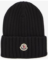 Moncler - Logo Patch Wool Beanie - Lyst