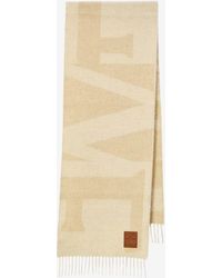 Loewe - Anagram Patch Cashmere Fringed Scarf - Lyst