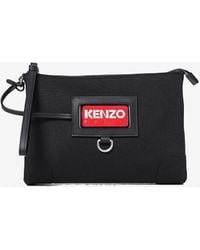 KENZO - Logo Canvas Zipped Pouch - Lyst