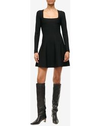 STAUD - Viscose Nylon Ribbed Mini Dress - Lyst