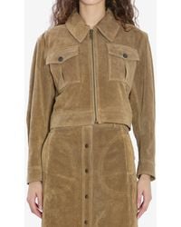 Arma - Helen Suede Cropped Jacket - Lyst