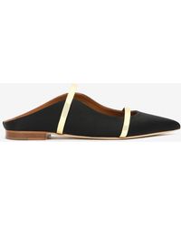 Malone Souliers - Maureen Pointed Satin Flat Mules - Lyst