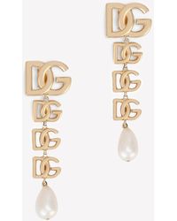 Dolce & Gabbana - Clip-On Dg Drop Earrings - Lyst