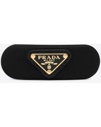 Prada - Triangle Logo Re-Nylon Hair Clip - Lyst