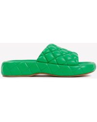 Bottega Veneta - Padded Leather Flat Sandals - Lyst