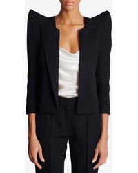 Balmain - Structured Shoulders Cropped Blazer - Lyst