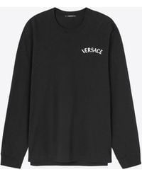 Versace - Logo Milano Stamp Long-Sleeved T-Shirt - Lyst