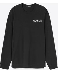 Versace - Logo Milano Stamp Long-Sleeved T-Shirt - Lyst