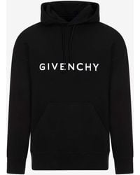 Givenchy - Logo Print Hooded Sweatshirt - Lyst