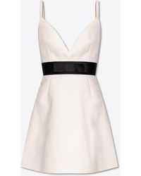 Dolce & Gabbana - V-Neck Wool-Blend Mini Dress - Lyst