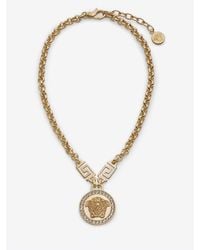 Versace - Medusa Gold-tone Swarovski Crystal Necklace - Lyst