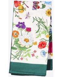 Gucci - Floral Print Carré Scarf - Lyst