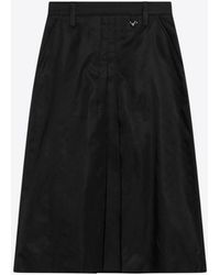Prada - High-Rise Flared Midi Skirt - Lyst