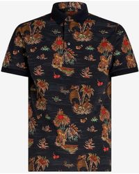 Etro - Graphic Print Polo T-Shirt - Lyst