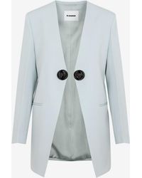 Jil Sander - Collarless Wool Blazer - Lyst