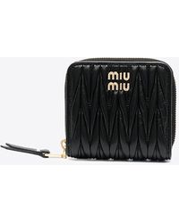 Miu Miu - Matelassé Zip-Around Leather Purse - Lyst
