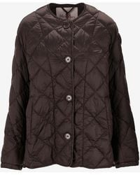 Max Mara - Quilted Crewneck Buttoned Jacket - Lyst