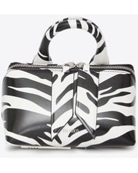 The Attico - Mini Friday Zebra Print Leather Top Handle Bag - Lyst