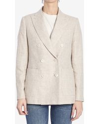 Max Mara - Linen Double-Breasted Blazer - Lyst