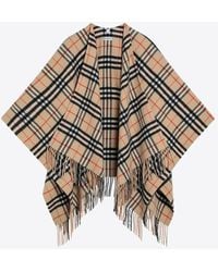 Burberry - Vintage Check Wool Poncho - Lyst