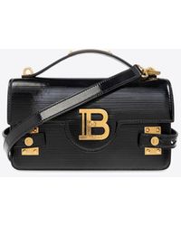 Balmain - B-Buzz 24 Leather Top Handle Bag - Lyst