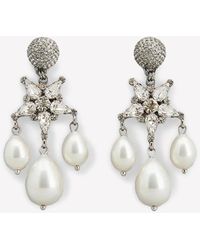 Roger Vivier - Crystal Stars And Pearls Drop Earrings - Lyst