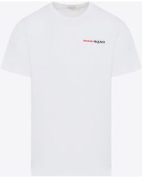 Alexander McQueen - Logo-Embroidered Crewneck T-Shirt - Lyst