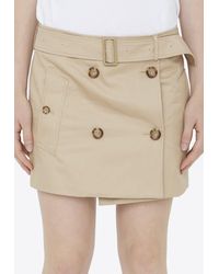 Burberry - Mini Trench Skirt - Lyst