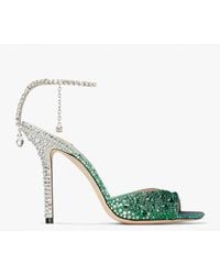 Jimmy Choo - Saeda 100 Crystal-Embellished Sandals - Lyst