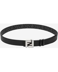 Fendi - Reversible Ff Buckle Leather Belt - Lyst