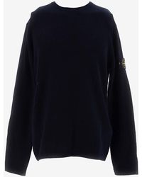 Stone Island - Logo Patch Knitted Sweater - Lyst