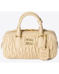 Miu Miu - Arcadie Matelassé Leather Top Handle Bag - Lyst