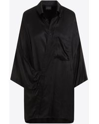 Balenciaga - Wrap Oversized Silk Blouse - Lyst