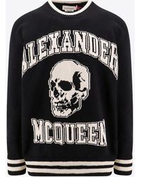 Alexander McQueen - Intarsia Knit Crewneck Sweater - Lyst