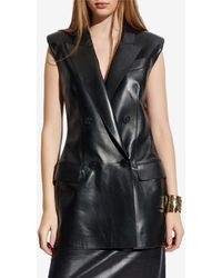 Givenchy - Double-Breasted Leather Vest - Lyst