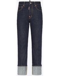 DSquared² - Logo Patch Straight-Leg Jeans - Lyst
