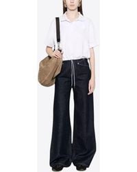 Moncler - Logo Patch Cropped Polo T-Shirt - Lyst