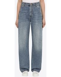 Brunello Cucinelli - Wide-Leg Curved Jeans - Lyst