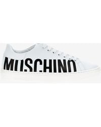 Moschino - Logo Low-Top Leather Sneakers - Lyst
