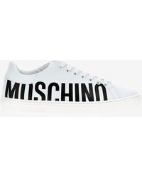 Moschino - Logo Low-Top Leather Sneakers - Lyst
