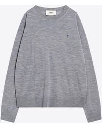 Ami Paris - Ami De Coeur Wool And Silk Sweater - Lyst