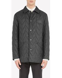 Ferragamo - Logo Patch Quilted Jacket - Lyst