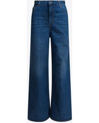 Chloé - Logo Patch Wide-Leg Jeans - Lyst