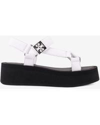 Tory Burch - Mellow Leather Flatform Sandals - Lyst