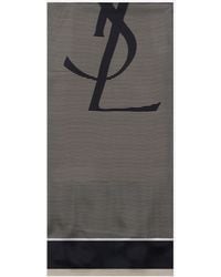 Saint Laurent - Cassandre Stripe Silk Charmeuse Scarf - Lyst